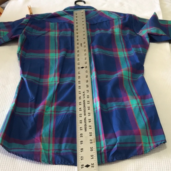 Vintage short sleeve Saddle King Western  pearl button 141/2 small regular - Picture 2 of 8